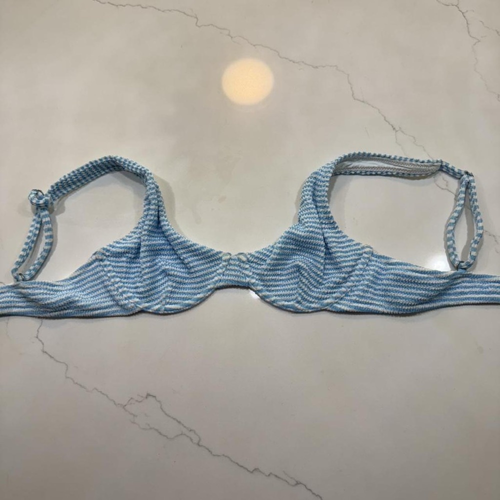 Rhythm. Blue and White Striped Underwire Bikini Top